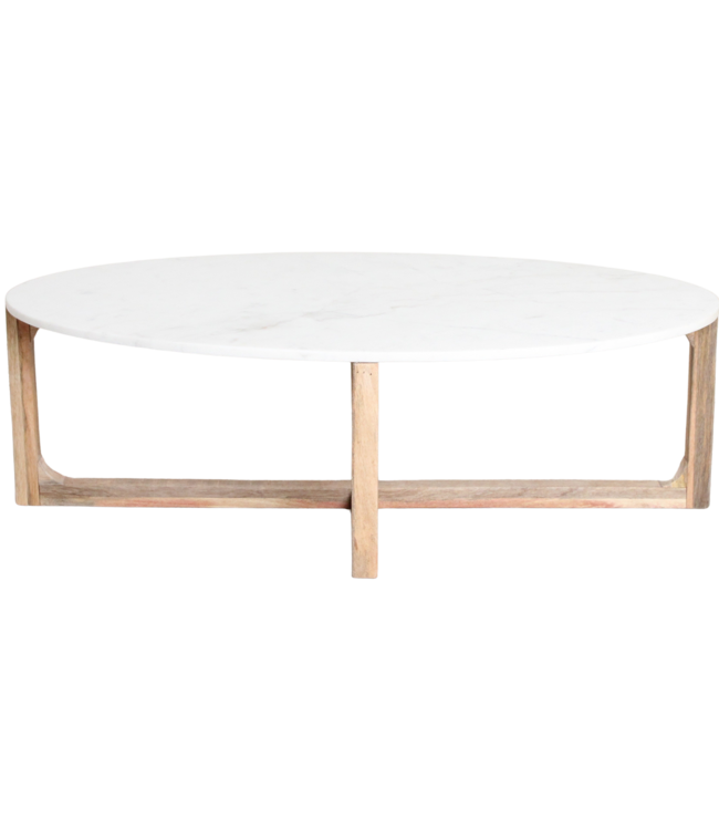Raw Materials Amsterdam Salontafel Marmer | Ovaal | Wit | L120 x B60  x H38 cm