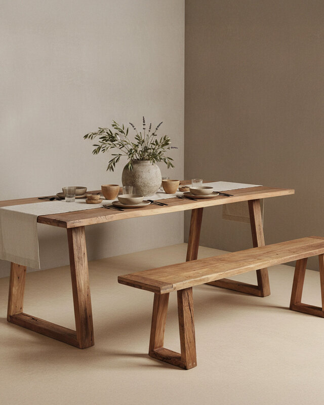Raw Materials Amsterdam Farmwood Eetkamerbank | Bruin | H45 x B180 x D30 cm