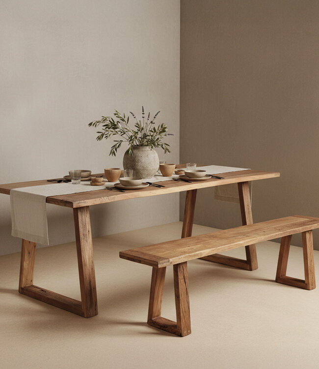 Raw Materials Amsterdam Farmwood Eetkamerbank | Bruin | H45 x B180 x D30 cm