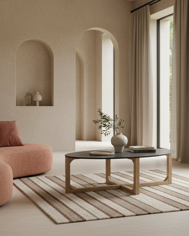 Raw Materials Amsterdam Salontafel | Marmeren | Ovaal | Zwart | L120 x B60 x H38