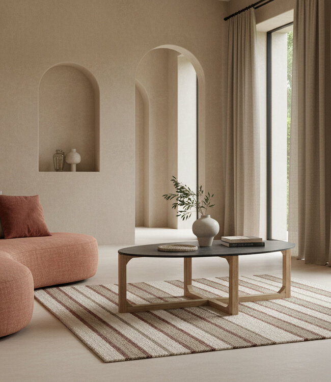 Raw Materials Amsterdam Salontafel | Marmeren | Ovaal | Zwart | L120 x B60 x H38