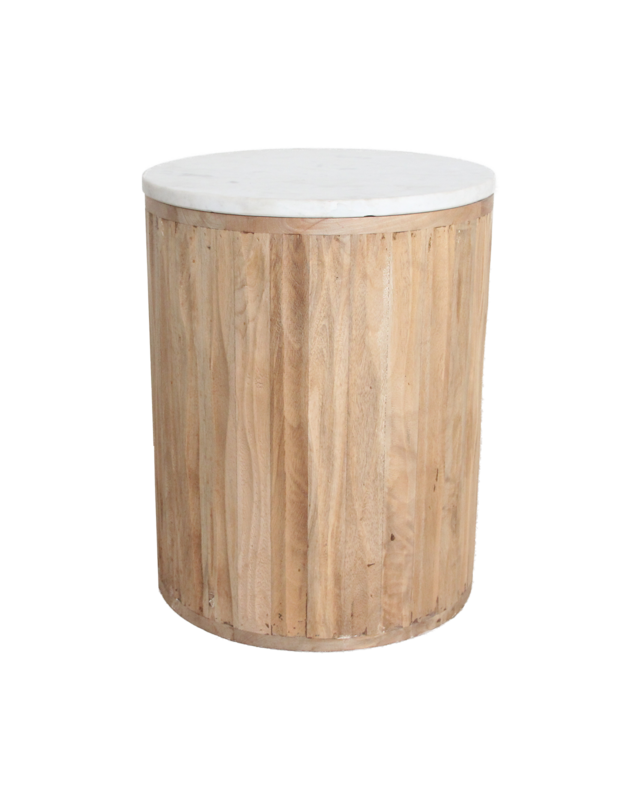 Raw Materials Amsterdam Bijzettafel Malacca | Marmeren | Wit | H50 x D40 cm