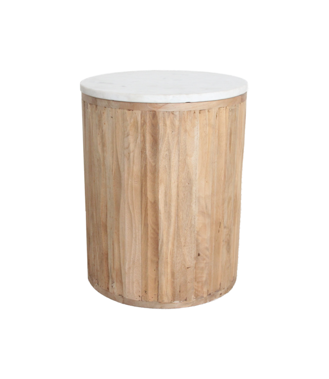 Raw Materials Amsterdam Bijzettafel Malacca | Marmeren | Wit | H50 x D40 cm