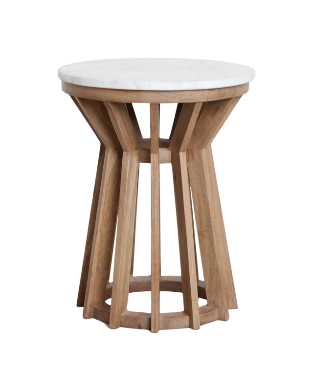 Raw Materials Amsterdam Bijzettafel  Sawarak | Marmer | Wit | H50 x D40 cm