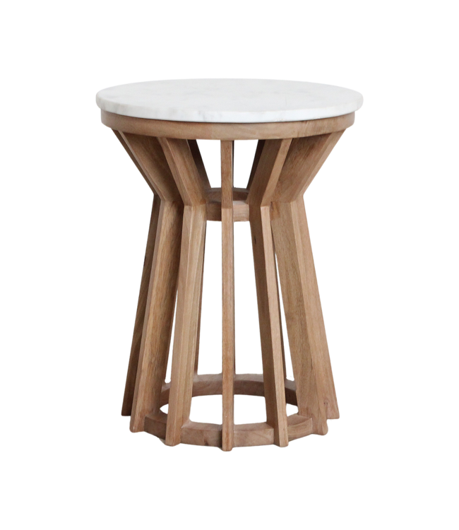 Raw Materials Amsterdam Bijzettafel  Sawarak | Marmer | Wit | H50 x D40 cm