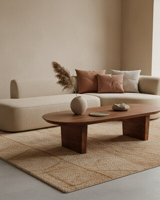 Raw Materials Amsterdam Bullnose | Salontafel | Bruin | L140 x B60 x H35 cm