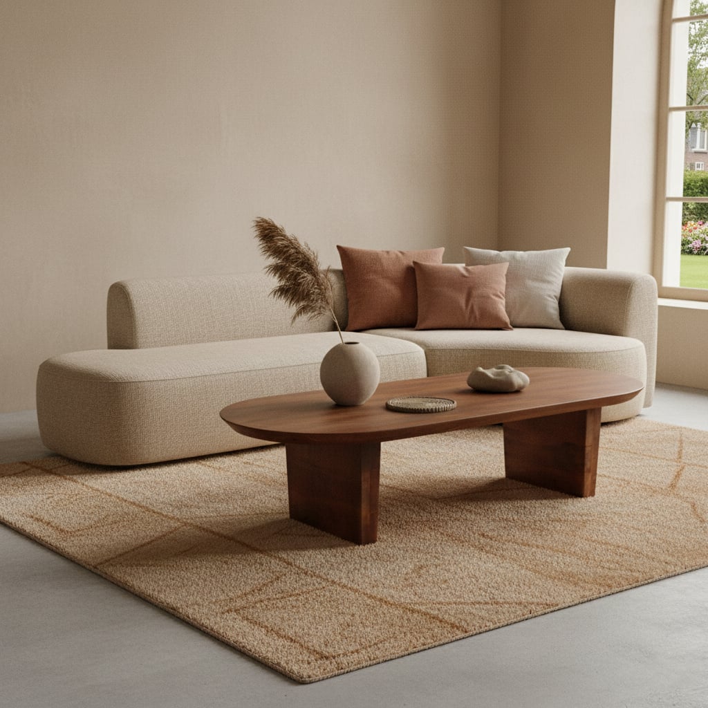 Raw Materials Amsterdam Bullnose | Salontafel | Bruin | L140 x B60 x H35 cm