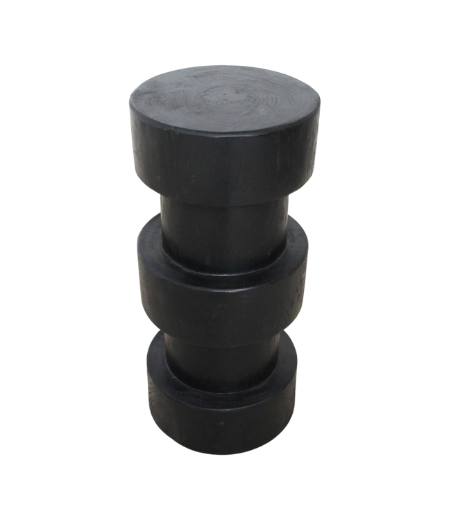 Raw Materials Amsterdam Forma Barkruk Totoma | Zwart | Teakhout | H65 x D30 cm