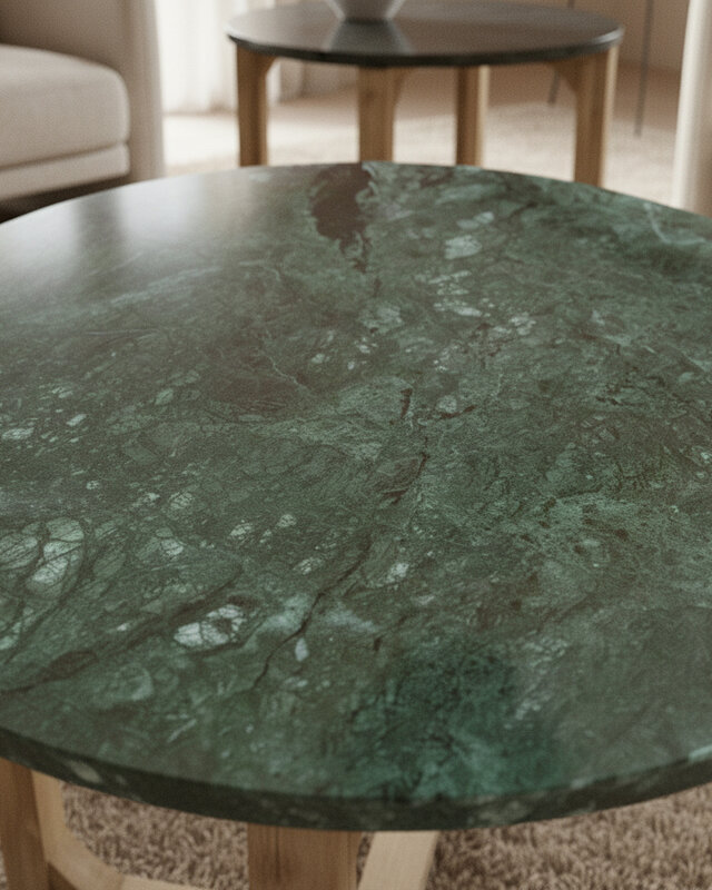 Raw Materials Amsterdam Bijzettafel Marmer | Rond | Groen