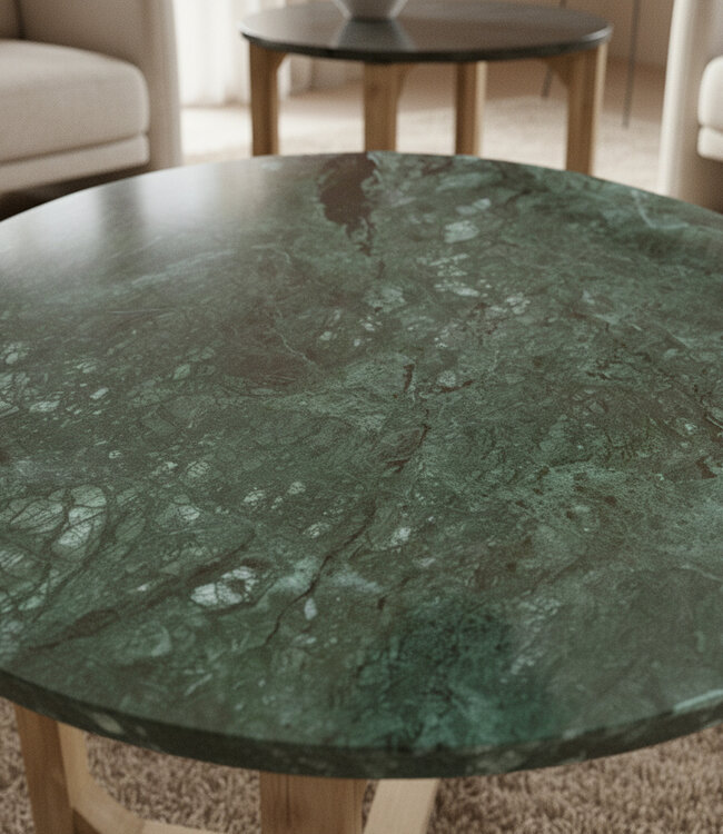 Raw Materials Amsterdam Bijzettafel Marmer | Rond | Groen