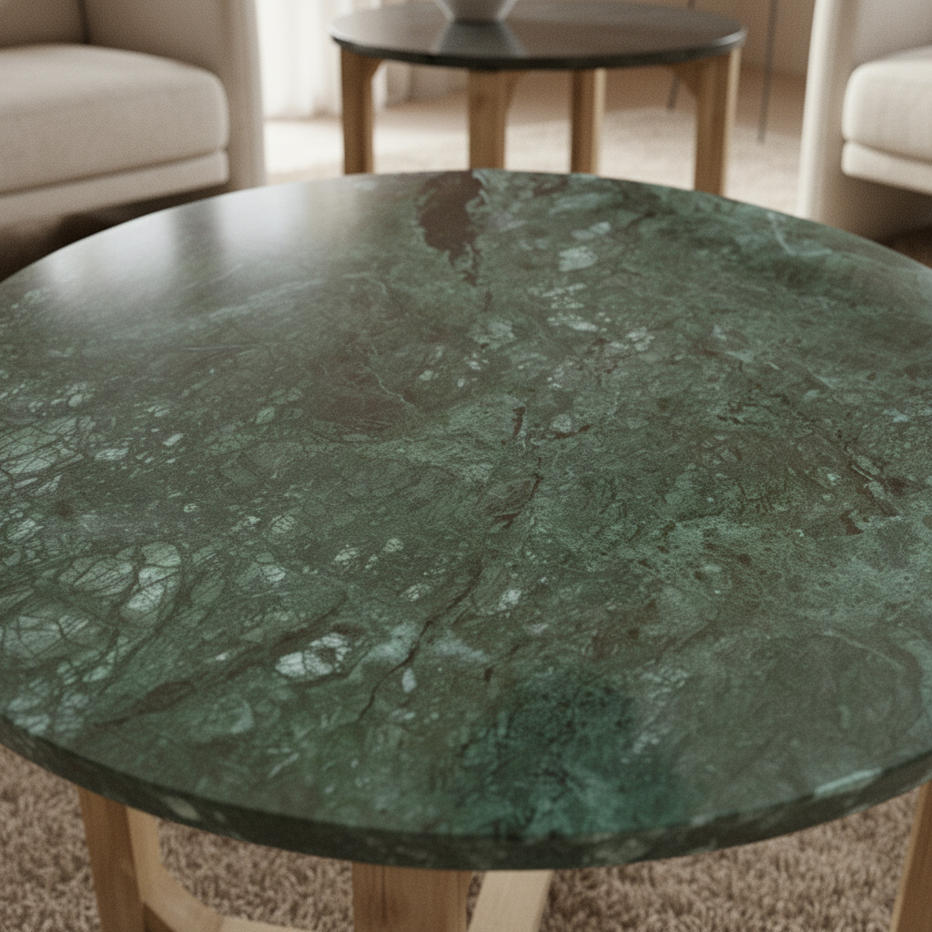 Raw Materials Amsterdam Bijzettafel Marmer | Rond | Groen