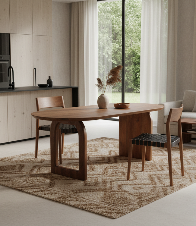 Raw Materials Amsterdam Bullnose Eettafel | Bruin | Mix | H76 x B240 x D90 cm