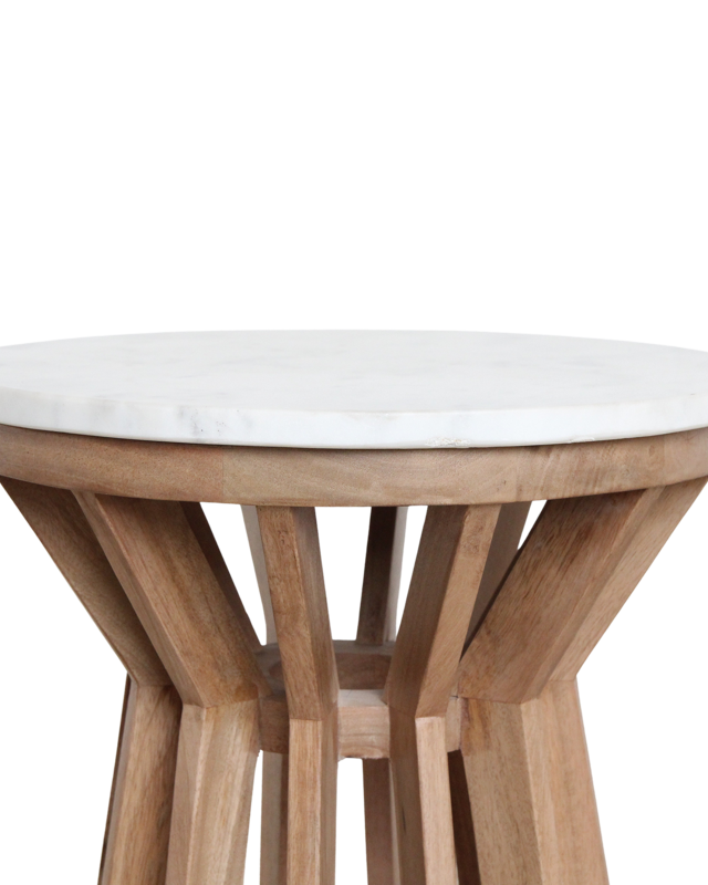 Raw Materials Amsterdam Bijzettafel  Sawarak | Marmer | Wit | H50 x D40 cm
