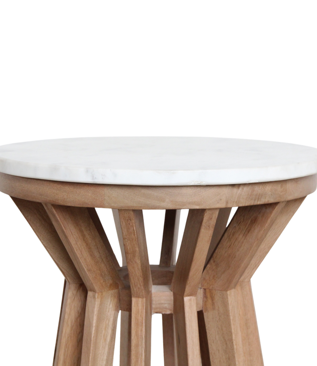Raw Materials Amsterdam Bijzettafel  Sawarak | Marmer | Wit | H50 x D40 cm