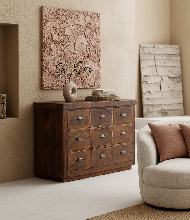 Raw Materials Amsterdam Factory Dressoir | 9 Laden | H80 x B120 x D50 cm