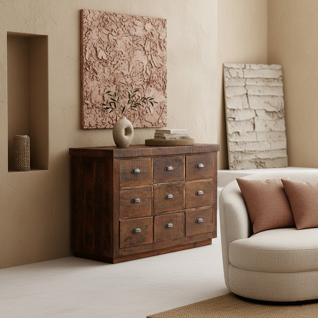 Raw Materials Amsterdam Factory Dressoir | 9 Laden | H80 x B120 x D50 cm