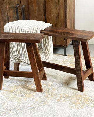 Raw Materials Amsterdam Fabrieks Bushalte Bank | Groot | L85 x B20 x H50 cm