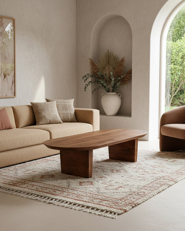 Raw Materials Amsterdam Bullnose | Salontafel | Bruin | L140 x B60 x H35 cm