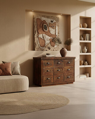 Raw Materials Amsterdam Factory Dressoir | 9 Laden | H80 x B120 x D50 cm