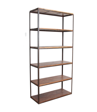 Raw Materials Amsterdam Fabriekshoog ijzeren rek met FSC-houten planken