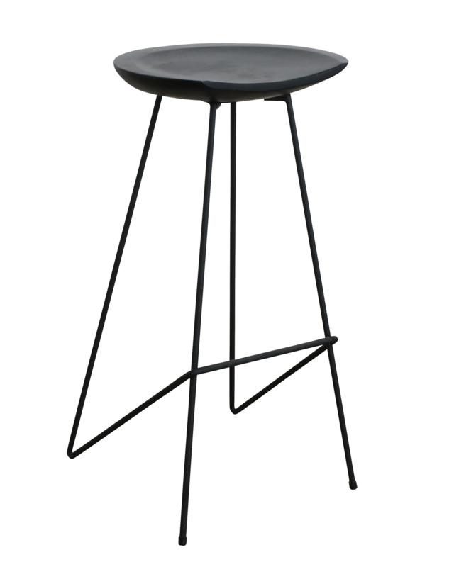 Raw Materials Amsterdam Loft Barkruk | Zwart | H77 x B42 x D41 cm