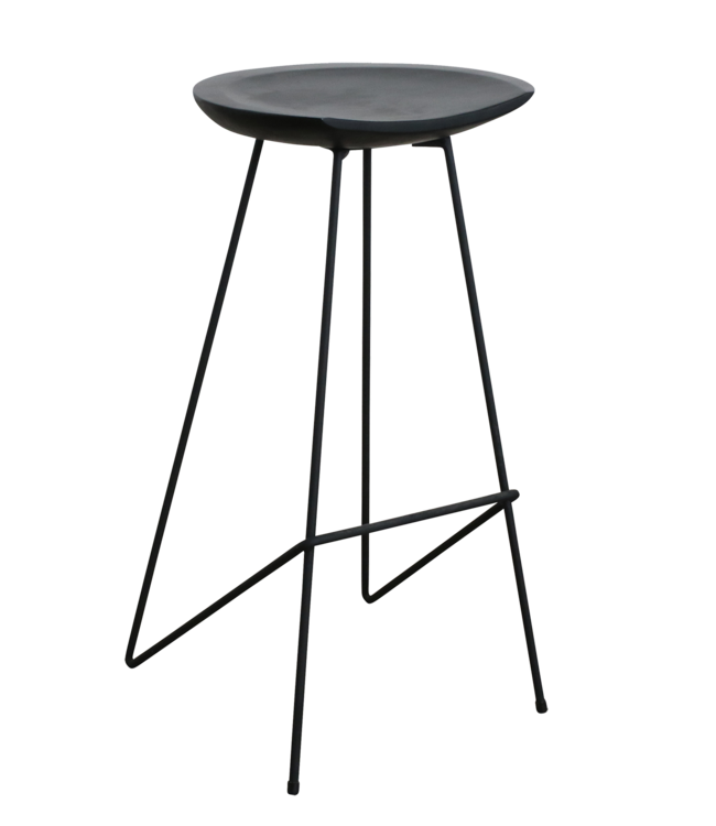 Raw Materials Amsterdam Loft Barkruk | Zwart | H77 x B42 x D41 cm