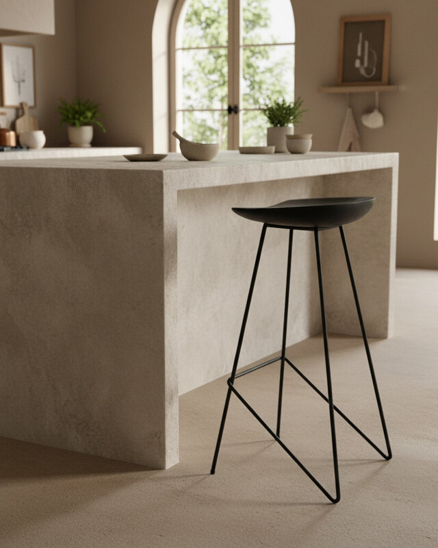 Raw Materials Amsterdam Loft Barkruk | Zwart | H77 x B42 x D41 cm