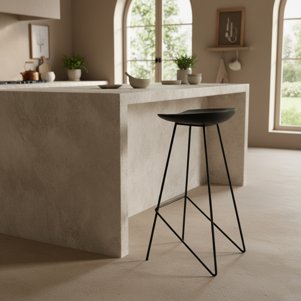 Raw Materials Amsterdam Loft Barkruk | Zwart | H77 x B42 x D41 cm