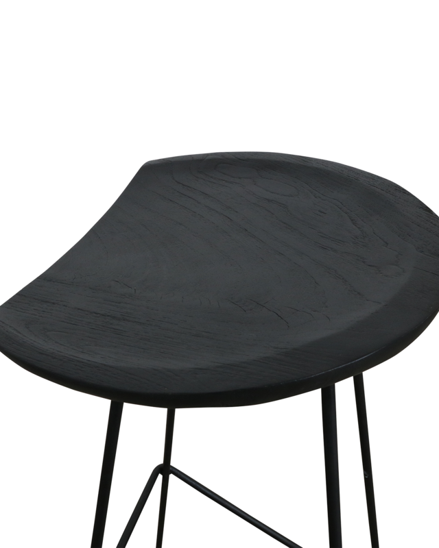 Raw Materials Amsterdam Loft Barkruk | Zwart | H77 x B42 x D41 cm