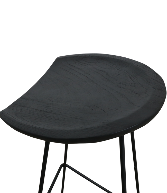 Raw Materials Amsterdam Loft Barkruk | Zwart | H77 x B42 x D41 cm