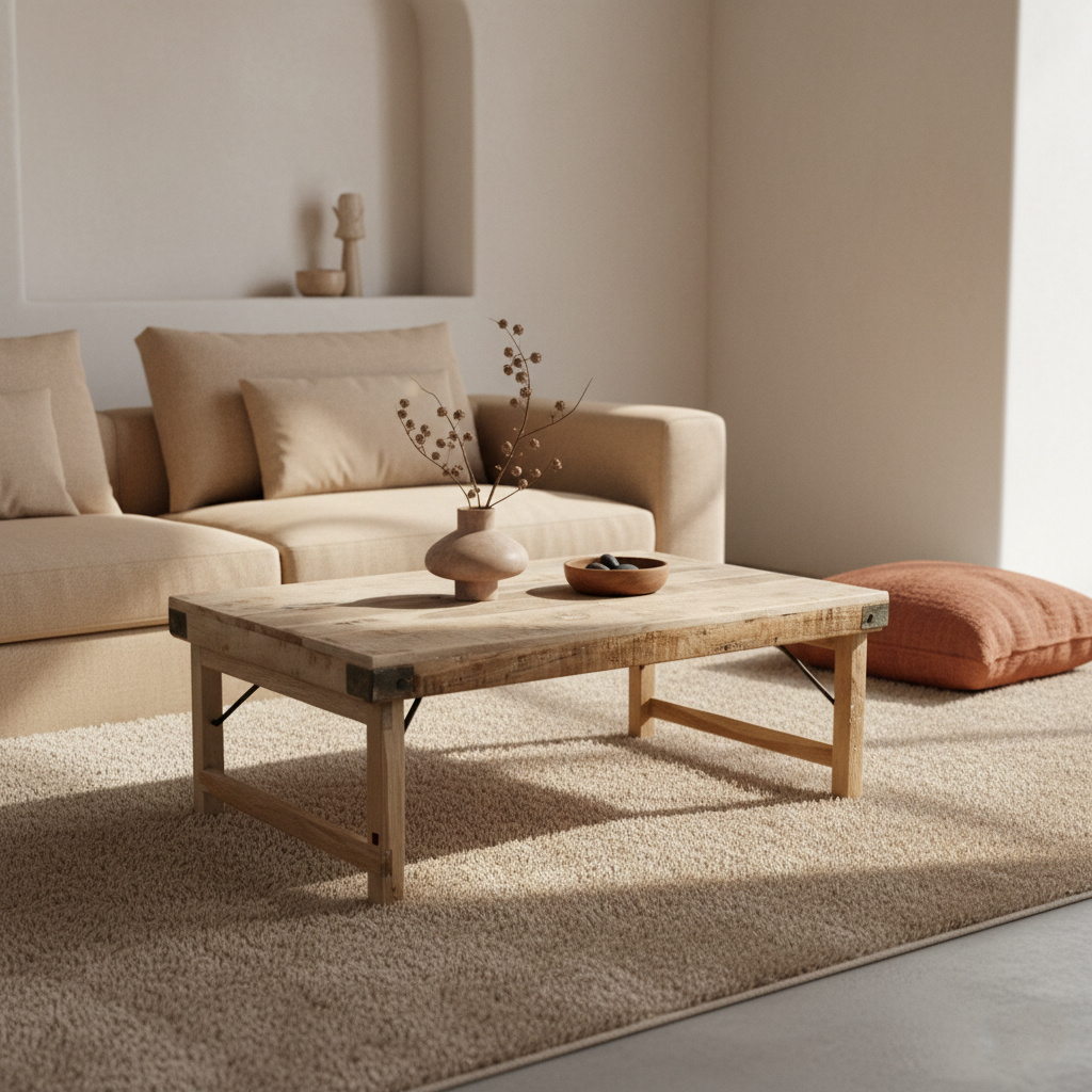 Raw Materials Amsterdam Salontafel | Inklapbaar | Limewash | L120 x B75 x H45 cm