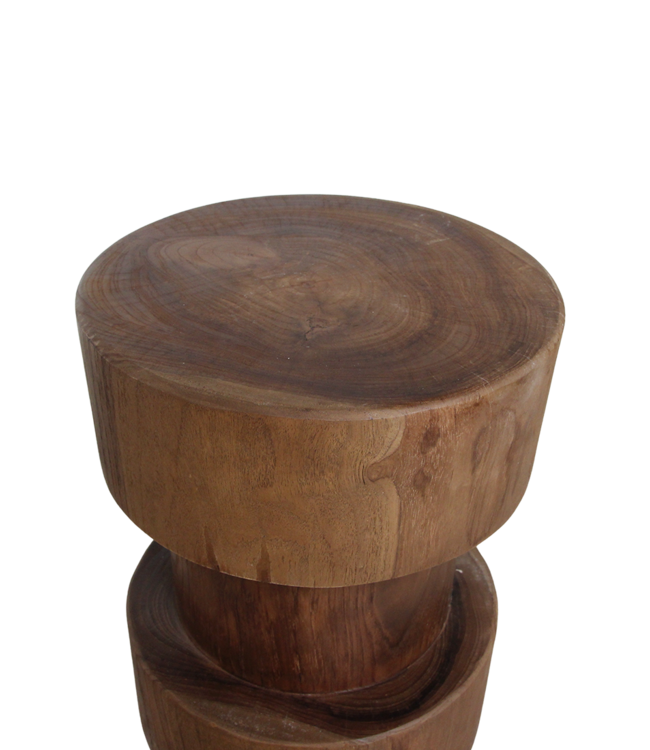 Raw Materials Amsterdam Forma Barkruk Totoma | Naturel | Teakhout | H65 x D30 cm