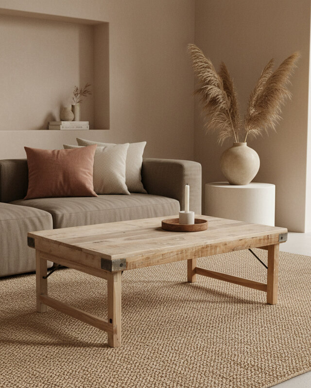 Raw Materials Amsterdam Salontafel | Inklapbaar | Limewash | L120 x B75 x H45 cm