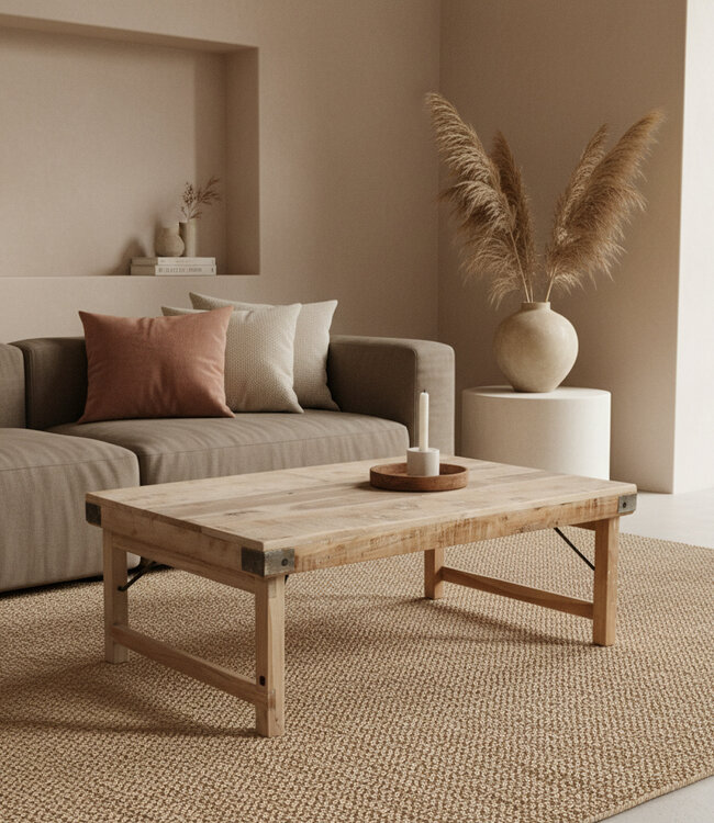 Raw Materials Amsterdam Salontafel | Inklapbaar | Limewash | L120 x B75 x H45 cm