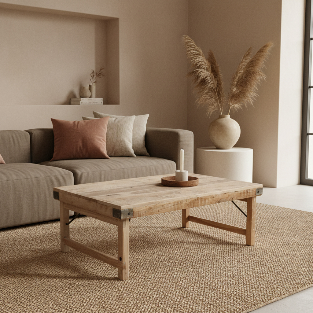 Raw Materials Amsterdam Salontafel | Inklapbaar | Limewash | L120 x B75 x H45 cm