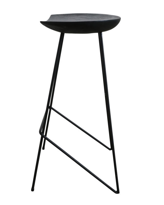 Raw Materials Amsterdam Loft Barkruk | Zwart | H77 x B42 x D41 cm