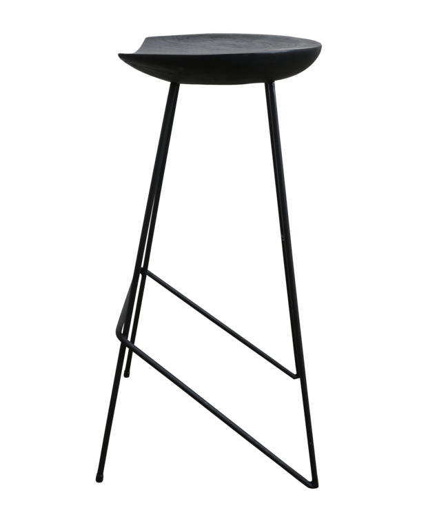 Raw Materials Amsterdam Loft Barkruk | Zwart | H77 x B42 x D41 cm