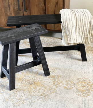 Raw Materials Amsterdam Factory Bushalte Bank | Groot | Zwart | L85 x B20 x H50 cm