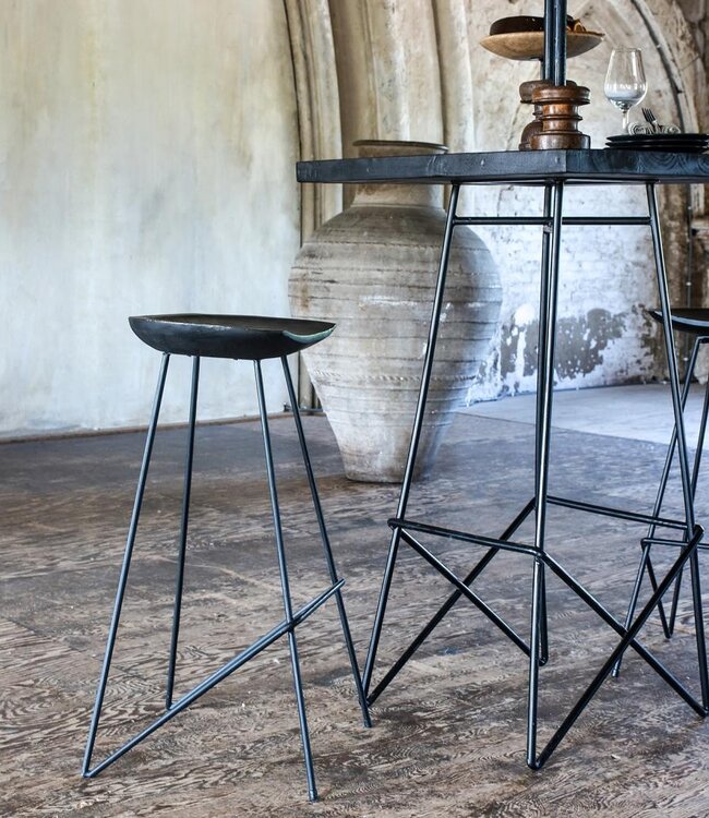 Raw Materials Amsterdam Loft Barkruk | Zwart | H77 x B42 x D41 cm