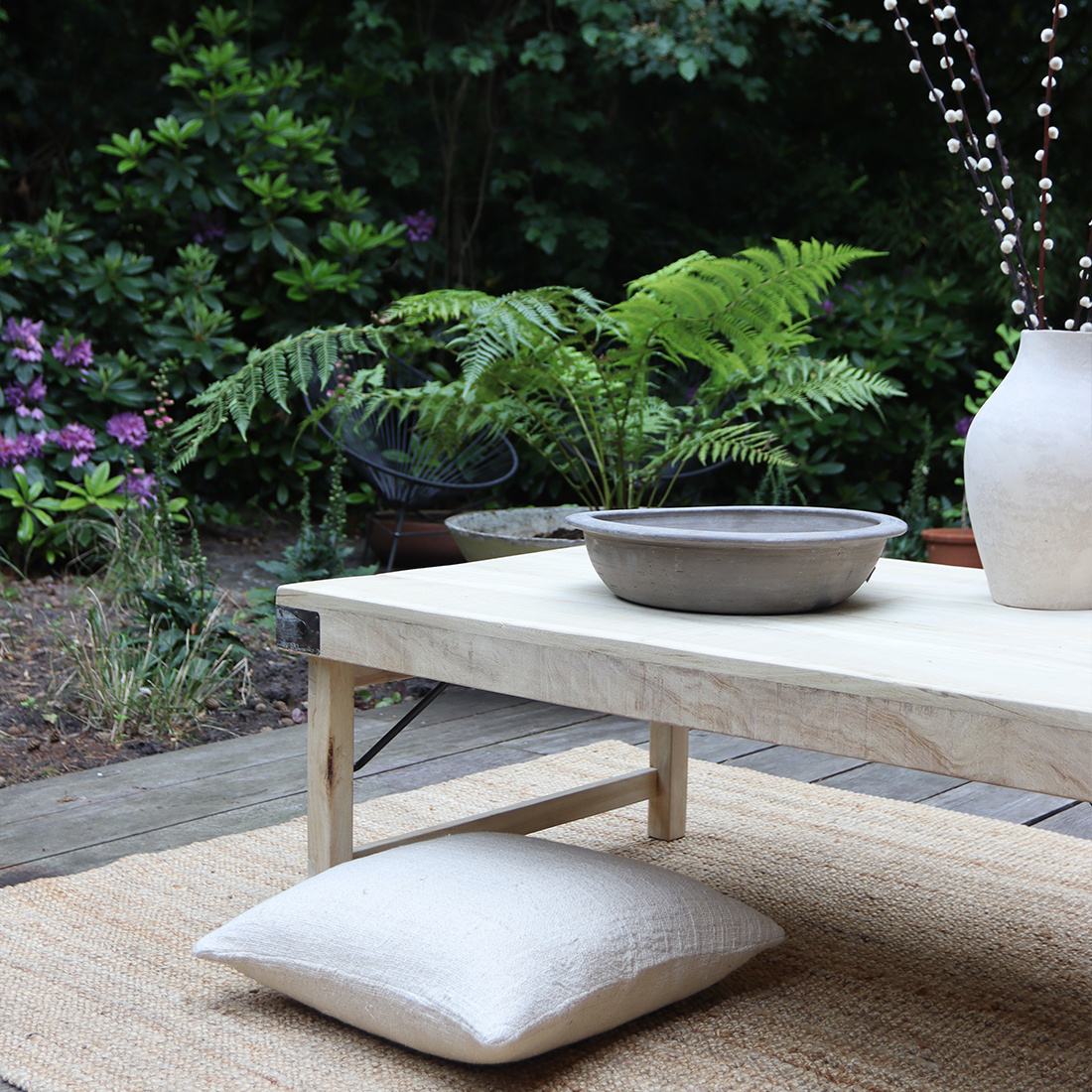 Raw Materials Amsterdam Salontafel | Inklapbaar | Limewash | L120 x B75 x H45 cm