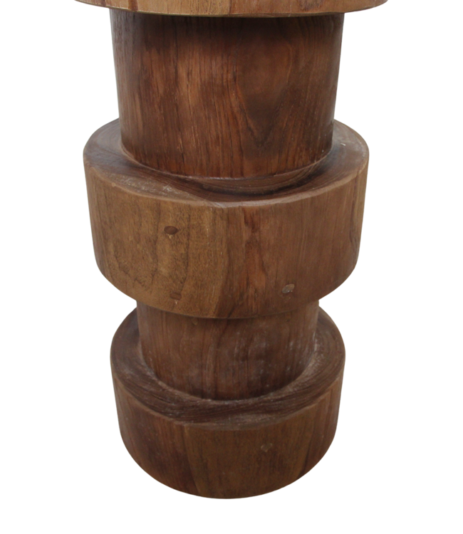 Raw Materials Amsterdam Forma Barkruk Totoma | Naturel | Teakhout | H65 x D30 cm