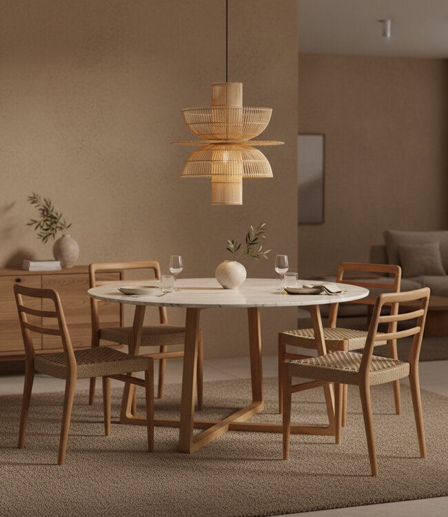 Raw Materials Amsterdam Verano Stoel | Set Van 2 | Naturel | H81 x B61 x D54 cm