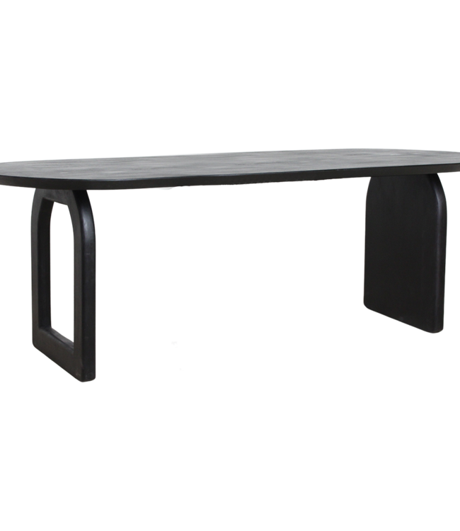 Raw Materials Amsterdam Bullnose Eettafel | Zwart | Mix | H76 x B240 x D90 cm