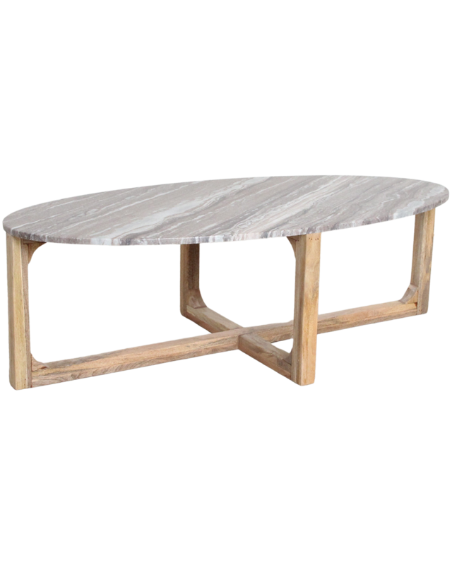 Raw Materials Amsterdam Salontafel | Marmer | Bruin | Ovaal | L120 x B60 x H38 cm