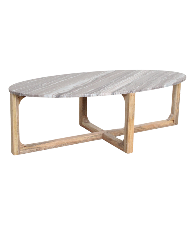 Raw Materials Amsterdam Salontafel | Marmer | Bruin | Ovaal | L120 x B60 x H38 cm