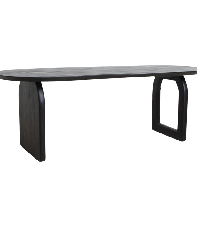 Raw Materials Amsterdam Bullnose Eettafel | Zwart | Mix | H76 x B240 x D90 cm