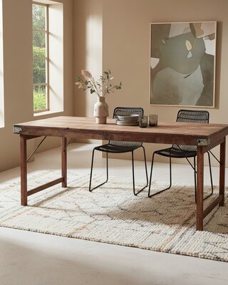 Raw Materials Amsterdam Eettafel | Opklapbaar | Bruin | H76 x B165 x D75 cm