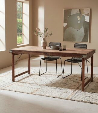 Raw Materials Amsterdam Eettafel | Opklapbaar | Bruin | H76 x B165 x D75 cm