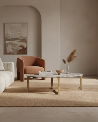 Raw Materials Amsterdam Salontafel | Marmer | Bruin | Ovaal | L120 x B60 x H38 cm
