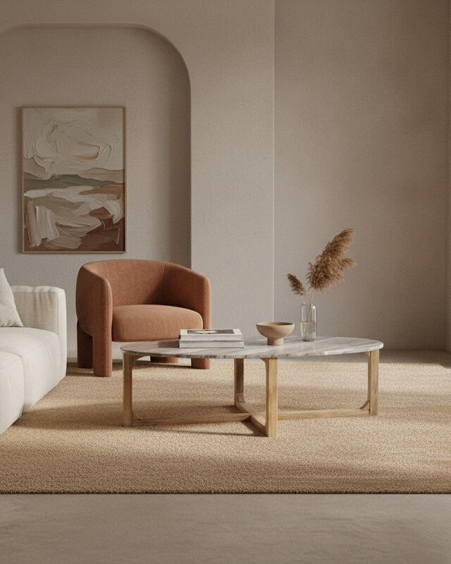 Raw Materials Amsterdam Salontafel | Marmer | Bruin | Ovaal | L120 x B60 x H38 cm